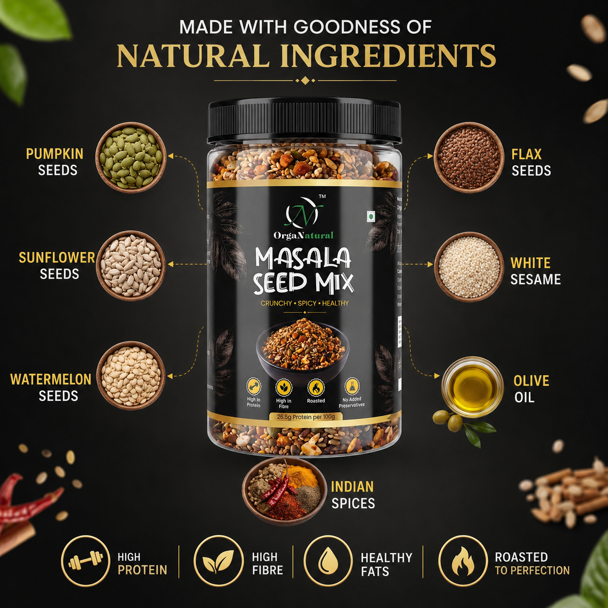 Masala Seeds Mix (Healthy-Crunchy-tasty)